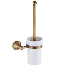 Elegantes WC-Bürsten-Set mit ästhetischem und funktionalem Design, stabiler Halterung in Antikbronze-Optik, gefertigt aus Messing und Bronze