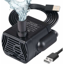 Ljudlös dränkbar pump för fontän, vattenflödeskontroll med sugkoppar, USB-driven ersättningspump för akvariedamm, vattentät kompakt