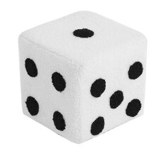 Stable Structure Footstool with Skin Friendly Fabric, Soft Comfortable Dice Design Pouf for Living Room Bedroom, Multi Purpose Ottoman for Seating