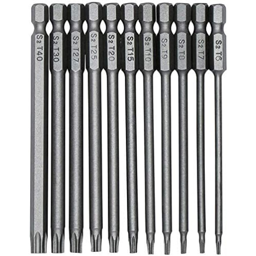 Κιτ κατσαβιδιών S2Steel με προστασία από παραβίαση, μύτες Torx με εξαγωνικό στέλεχος