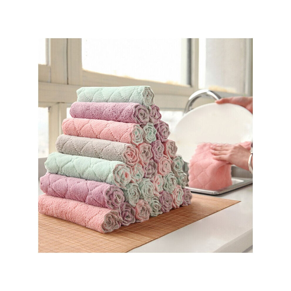 Lint-Free Coral Velvet Cleaning Cloths, Quick Dry Microfiber Towels For Multi-Surface Cleaning, Super Absorbent Non-Stick Oil Rags In A Set Of 10-image-OPC-PPKPKYM-NEW
