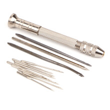 Compact leerbewerkingsgereedschap voor het restaureren van schoenen en tassen, draagbaar handgereedschap, duurzame metalen priem, multifunctionele