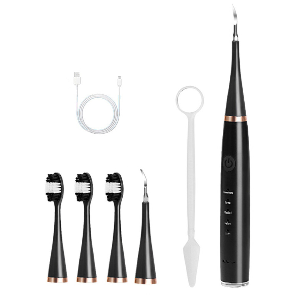 Light Ultrasonic Tartar Remover, Electric Tooth Polisher With Led For Precise Cleaning, 6 Replacement Heads For Comprehensive Oral Care, Waterproof