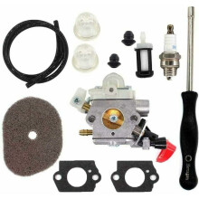 Kit d'optimisation moteur, filtre à carburant et filtre à air pour taille-haies et coupe-bordures Stihl Kombi (remplace 4144 120 0608)