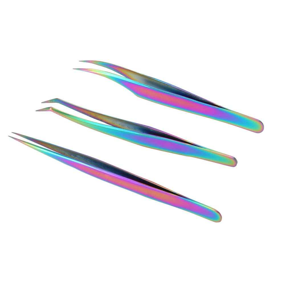 3PCS WimpernverlÃ¤ngerung Pinzette Set Edelstahl