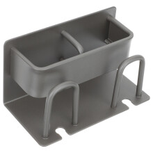 4Stk Aluminium Badregal Mit Zahnputzbecherhalter, Grau, Wandmontage