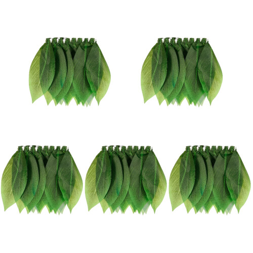 5Stk Grüne Hawaii Hula Röcke Mit Elastischem Bund Für Auftritte 2