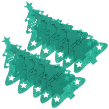 96Stk Weihnachtsfilz Besteckhalter Baumform Grün Tischaccessoire