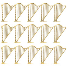 75Stk Mini Musikinstrument Harfe Kunstharz DIY Schmuck Gold