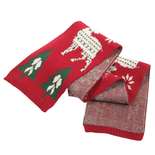 2Stk Roter Kinder Winterschal Strick Warm Weihnachtsmütze 1