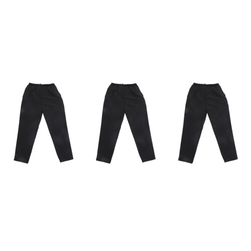 3Pièces Pantalon Chef Noir Ample, Polyester, Idéal Restaurant 2