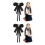 2Pièces Femme Noir Matériau Mode Ajustable 2