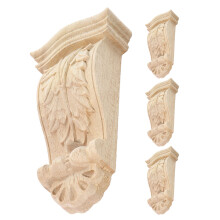 4Pièces Corbeaux En Bois Sculpté Beige Décoratifs Élégance Européenne