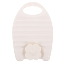 Oval Hot Water Bottle For Hands And Feet Reusable Warm Pouch White