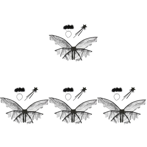 4Set Costume Nero Per Ragazzi E Ragazze Butterﬂy E Angelo 1