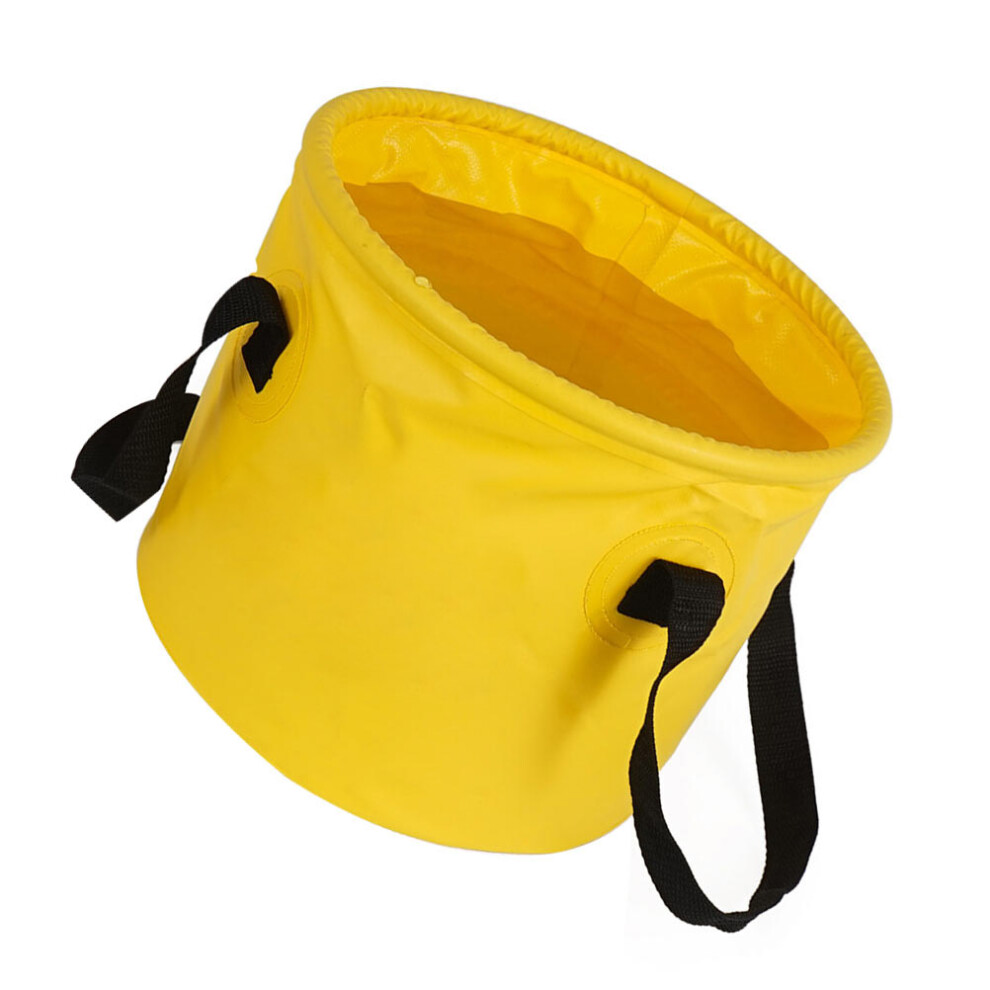 3Szt SkłAdany Wiadro ŻółTy WytrzymałY Pojemnik Wodę I NarzęDzia-image