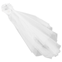 3Pz Nuziale Lungo Con Fascia Bianco Accessorio
