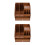 2Pz Cassettiera in Legno Marrone Organizer Desktop Per 6