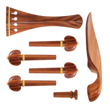 3Conjuntos Peças Violino 4/4 Natural Estojo Queixo Cavalete Pino