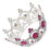 3Pz Mini Viola Con Pettine E Strass Accessorio Compleanno 2