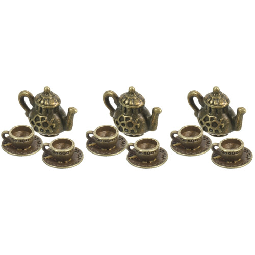 3Conjuntos Mini Chávena E Bule De Zinco Para Decoração 2