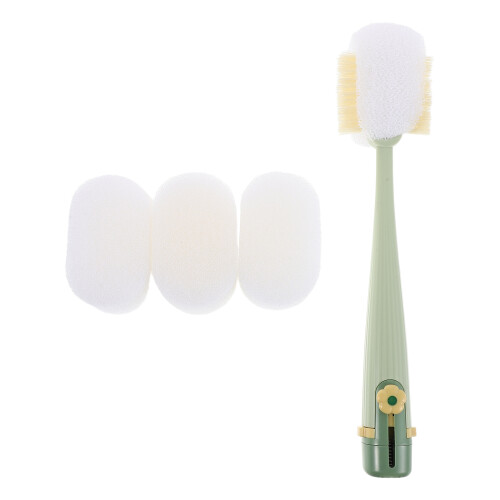 3Conjuntos Escova De Para Garrafas Verde PP ABS Com