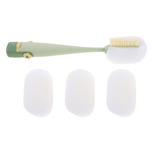 3Conjuntos Escova De Para Garrafas Verde PP ABS Com 2