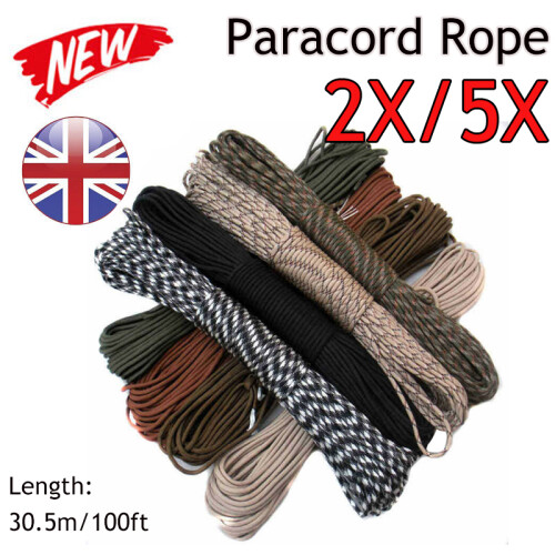 5St Zwarte Paracord Robuust Polyester Multitool Touw Camping 2
