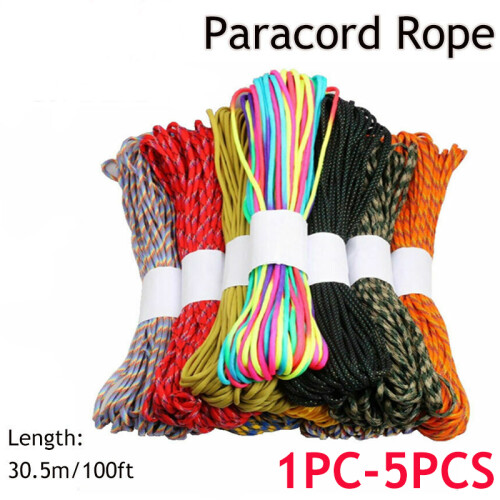 5St Zwarte Paracord Robuust Polyester Multitool Touw Camping 1