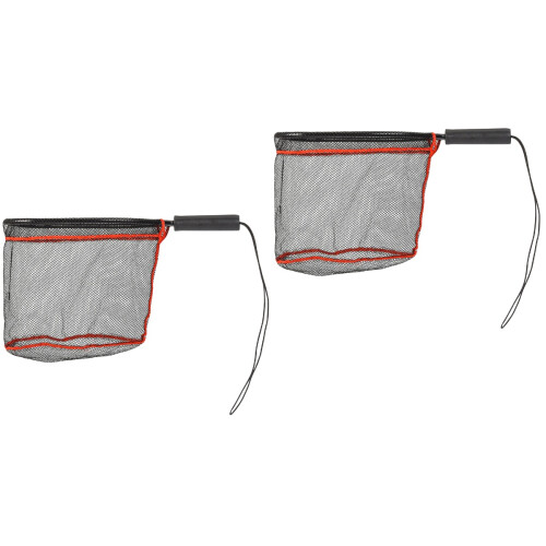 2Pz Rete Mini Portatile Nera Per Acquario Pesca Con Manico 2