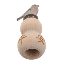 2Pcs Wooden Bird Whistle Toys Beige - Hand Twist Gourd Shape for Kids