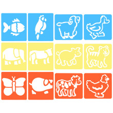 12Pz Template ABS Colorati Animali Riciclabili