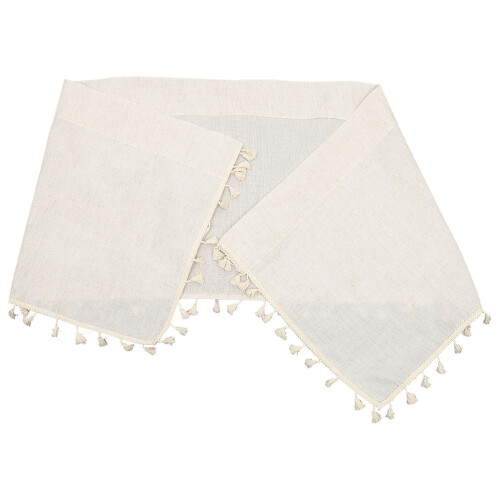 3Pz Tende Decorative Cucina Cotone Beige Valance Con Nappe Raffinate 1