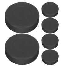 6Pz Disco Hockey Allenamento Nero in Gomma E PVC Opaco Antirimbalzo