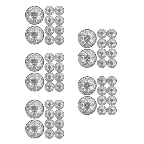 150Pz Argento Decorativi Per Cappotti Stile Retrò 1