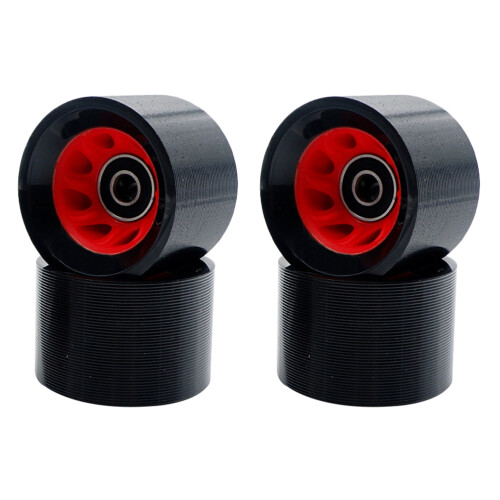 2Set Ruote Roller Doppia PU Nero Per Pattini Outdoor Strade 1