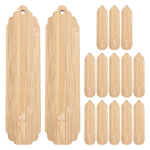 15Pz Tag Legno Rettangolari Khaki Da Dipingere Per E Feste