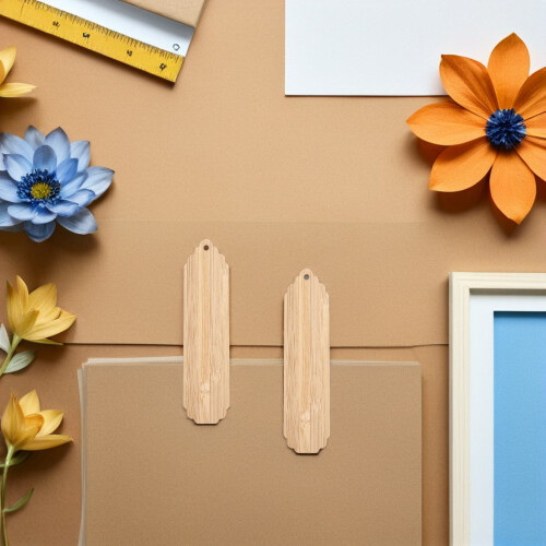 15Pz Tag Legno Rettangolari Khaki Da Dipingere Per E Feste 2
