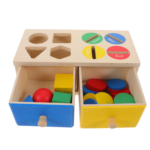 2Sets Montessori Wooden Shape Sorting Toy Kids Development 1