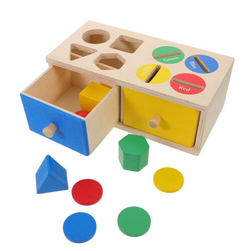 2Sets Montessori Wooden Shape Sorting Toy Kids Development