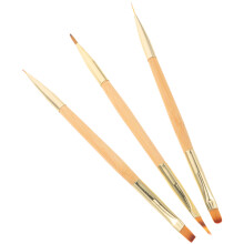 3St Multifuntionele Nail Art Pen Khaki Manicure Brush Voor Sculpting