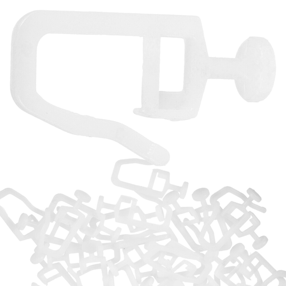 100Szt BiałY Plastikowy KołEk Do Szyny ZasłOnowej - Rolka Z Haczykiem-image