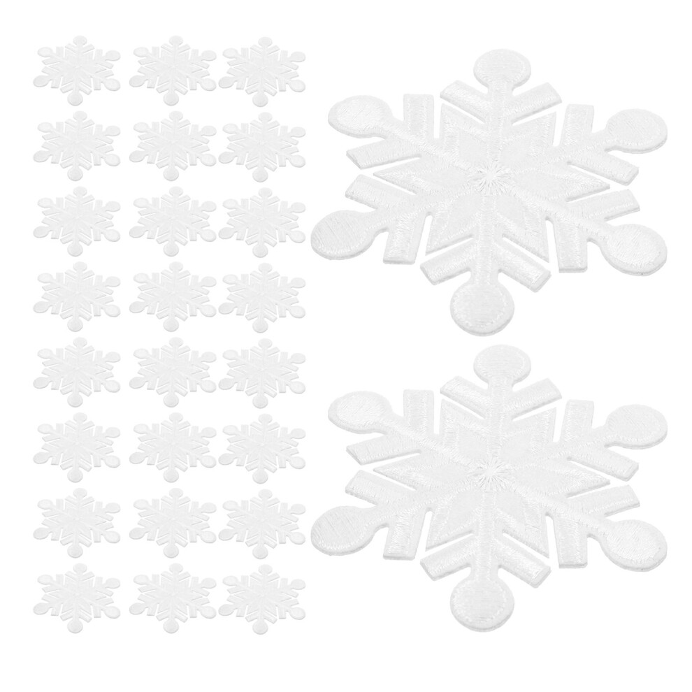 200Szt BiałE Naszywki ŚNieżYnki Z MateriałU Czapki I Kurtki Diy-image