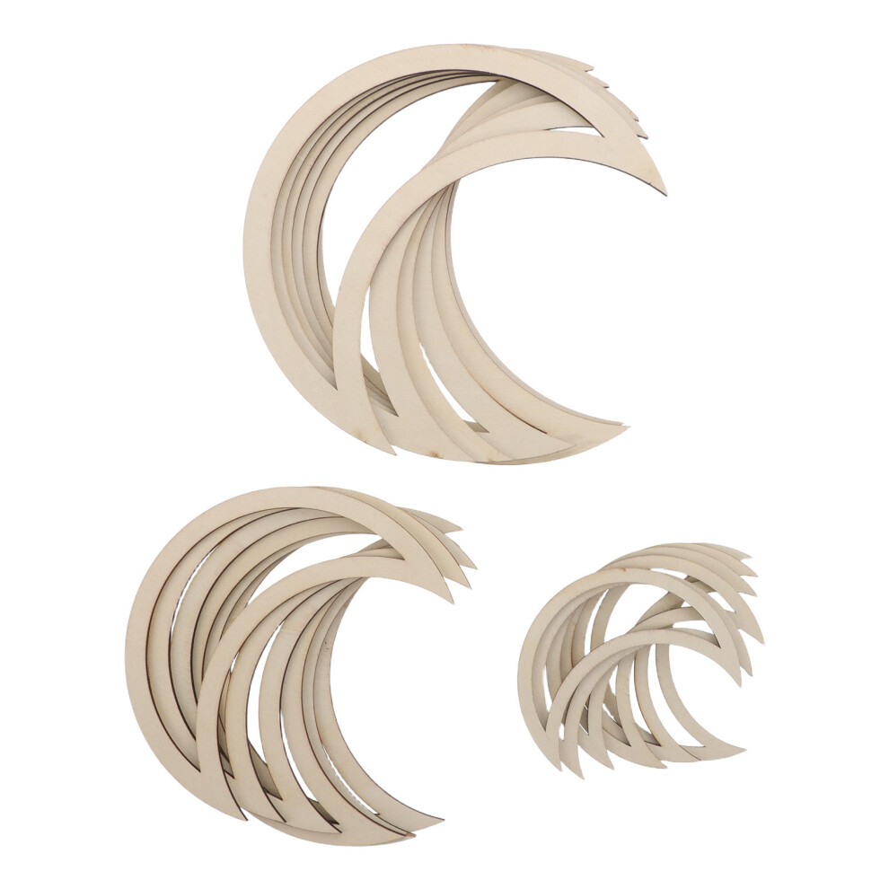 36Szt Drewniane ObręCze Do Dekoracji KsiężYc Dream Catcher Beż-image
