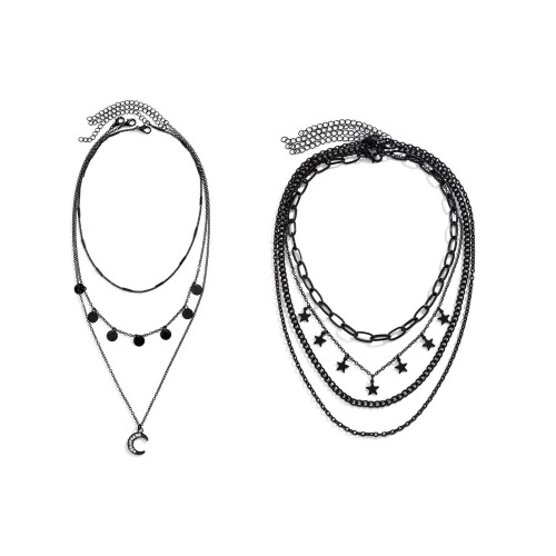 Gothic-Halskette mit schwarzem-Stern 1