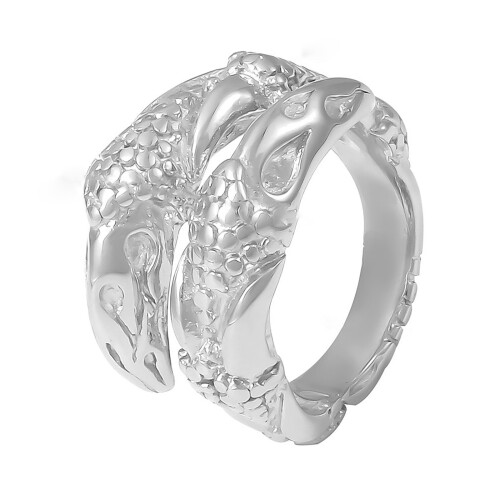 Trendy getextureerde ringen Versiering Verstelbare-staal kleur