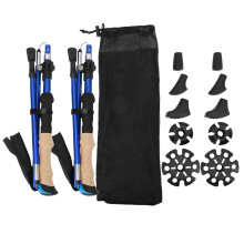 Hopfällbara vandringsstavar, vandringsstavar i aluminium för flygbruk, snabba justerbara, lätta, hopfällbara promenadstavar med tillbehör för