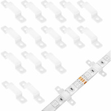 Clips de fixation transparents pour rubans LED de 10 mm de large, idéaux pour les applications étanches, dimensions ultra-minces et compactes pour