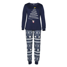 Hautfreundlicher Stoff, festlicher Pyjama, leuchtendes Hirschmuster, Familien-Weihnachtspyjama-Sets mit langen Ärmeln und elastischem Bund,