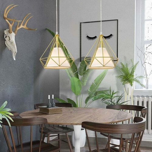 Innovative Design Pendant Light With Diamond Cage, High Quality Iron Materials For Any Modern Space 2